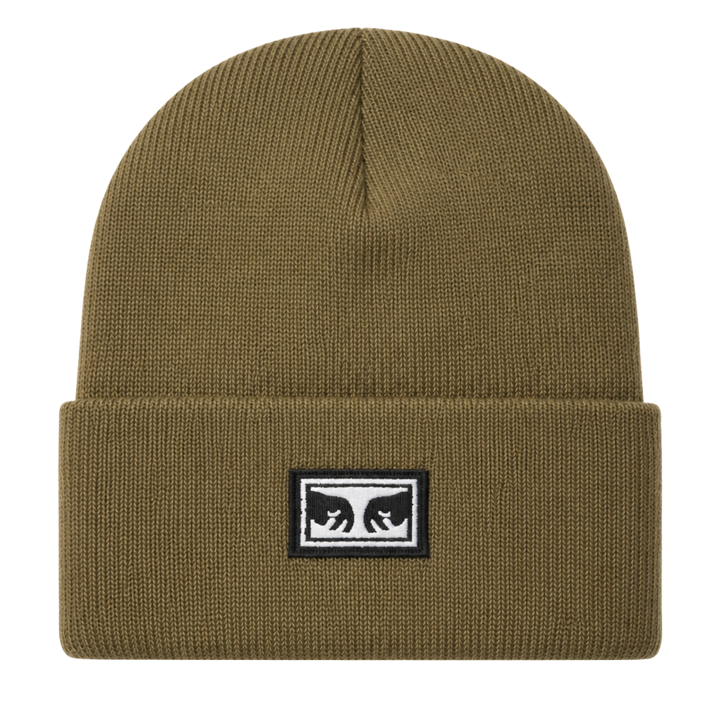 Obey Icon Eyes Cuffed Beanie in Dull Army Olive 1