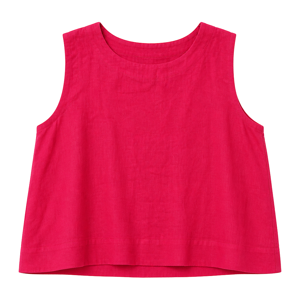 Express Sleeveless Linen Blend Cropped Tank Top Pink Size L 1