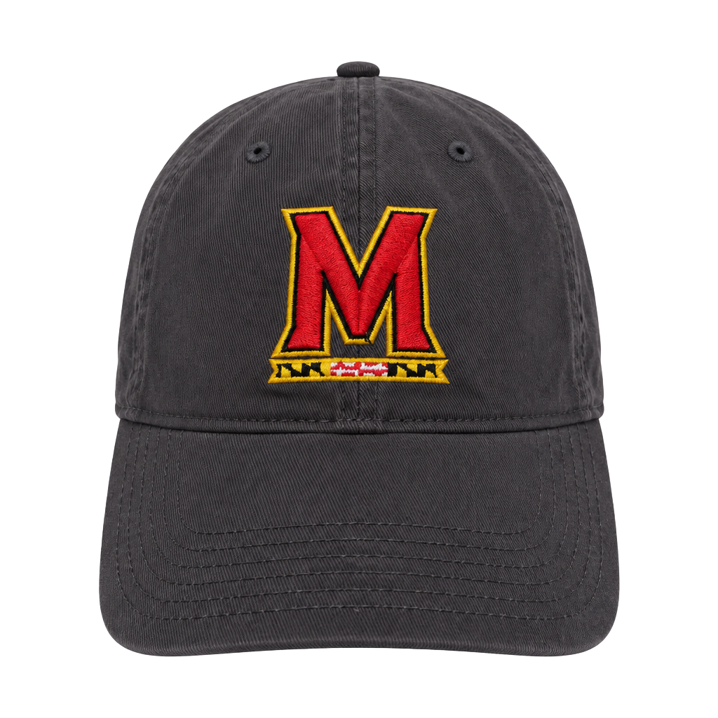 Maryland Terrapins Embroidery Hat Mens Gray Cotton Adjustable Baseball Cap 1