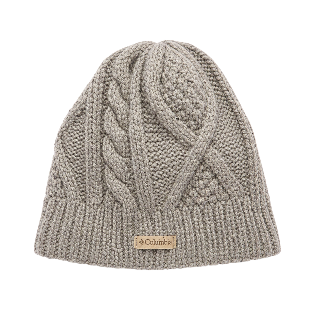 Columbia Cable Knit Beanie O/S Gray Fleece Lined Winter Hat 1