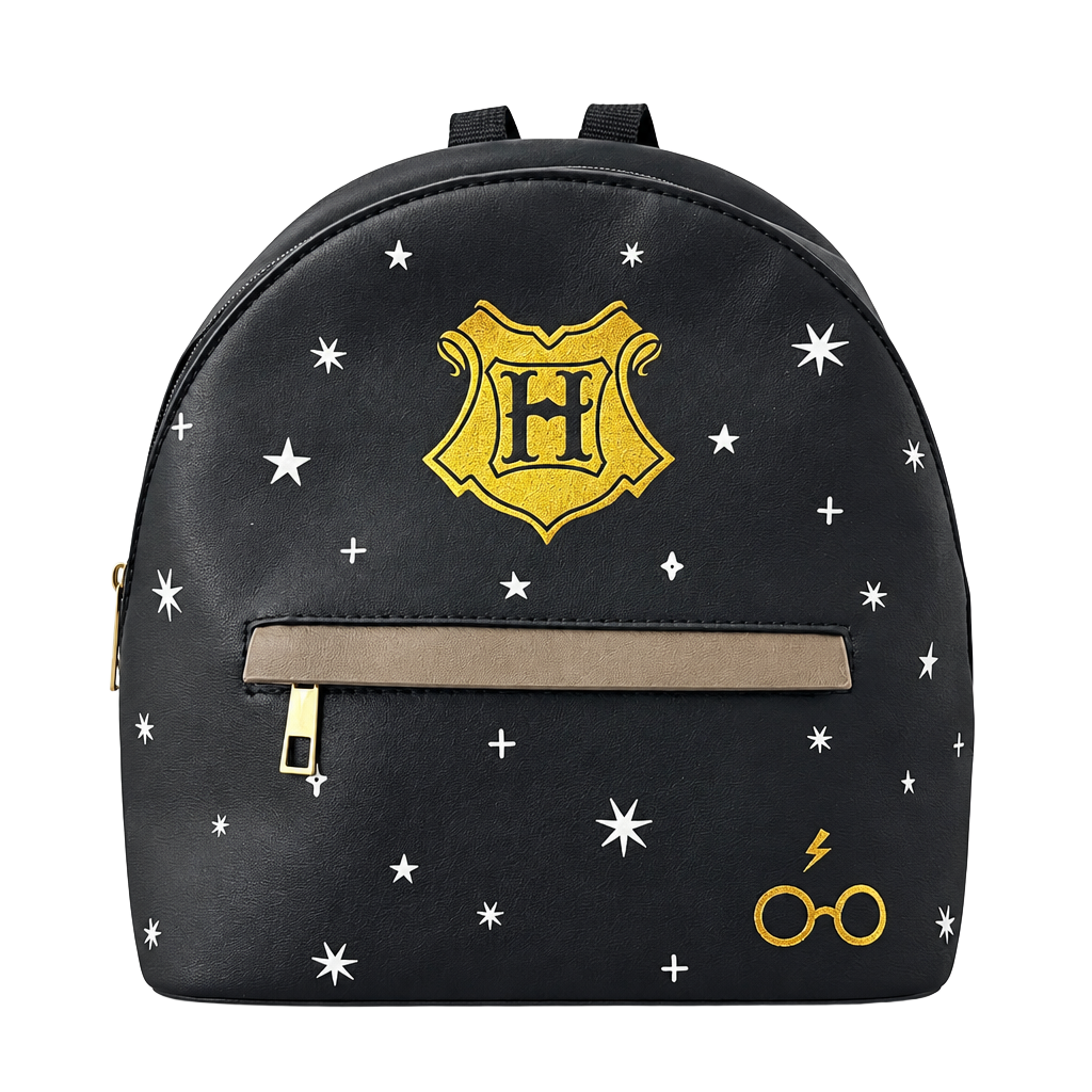 Bioworld Harry Potter Hogwarts Mini Backpack Black Faux Leather 1