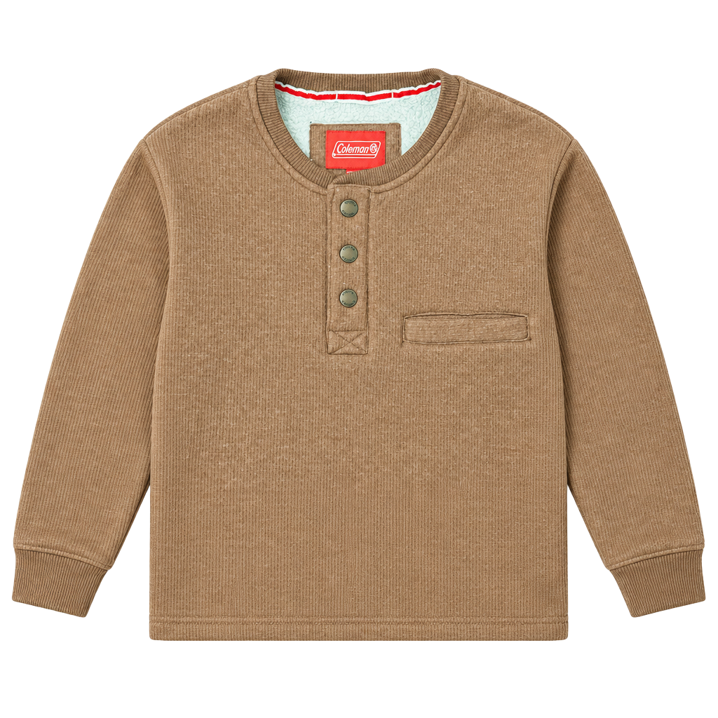 Coleman Men’s Wool Lined Sweatshirt Henley Sherpa Sweater 1