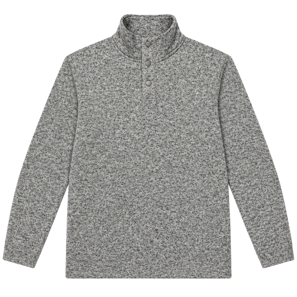 Sonoma Goods For Life Fleece Pullover Size Large Gray Mock Neck Snap 1