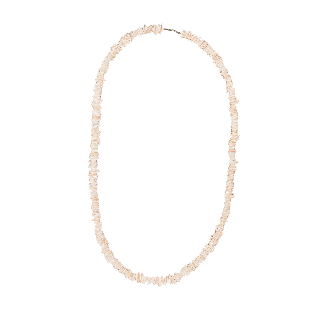 Vintage White Chipped Puka Shell Beach Surfer Necklace 1