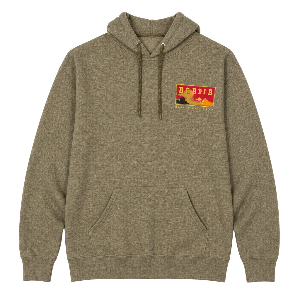 Bowery Supply Co. Acadia National Park Graphic Hoodie Heather Gray Size L 1