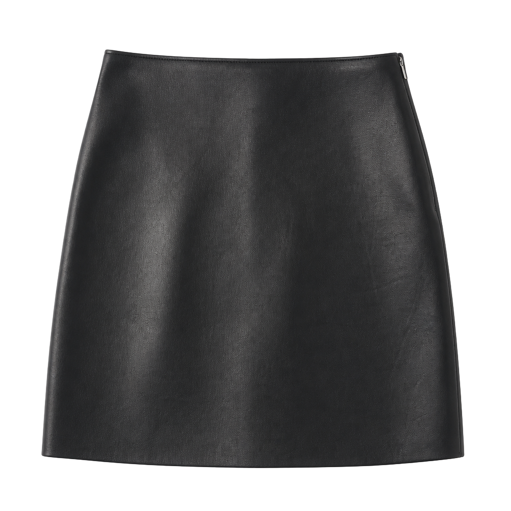 Wilsons Leather Black A-Line Mini Skirt Genuine Leather Size 4 1