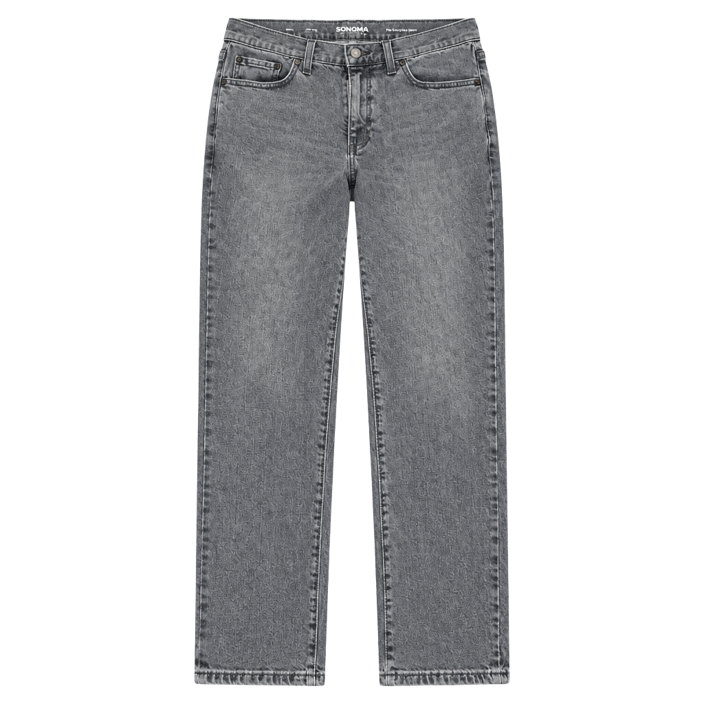 Sonoma The Everyday Jean Slim 32x30 Gray Denim Pants 1