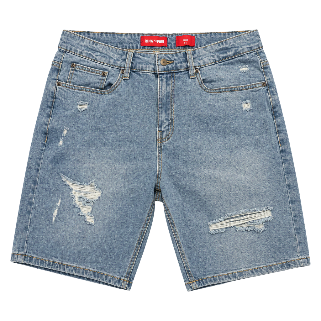 Ring of Fire Distressed Slim Denim Shorts Size 34 1