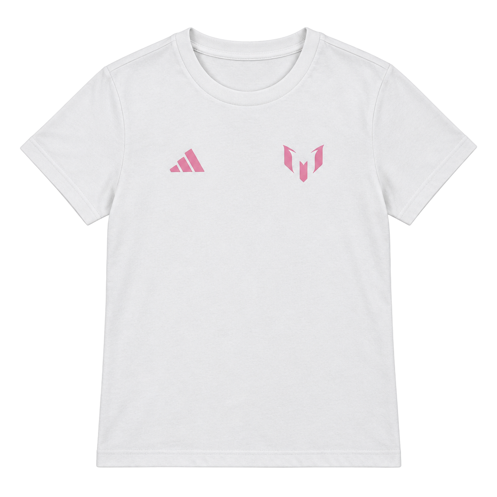 Adidas Messi 10 T-Shirt Youth Size M White Pink Blue 1