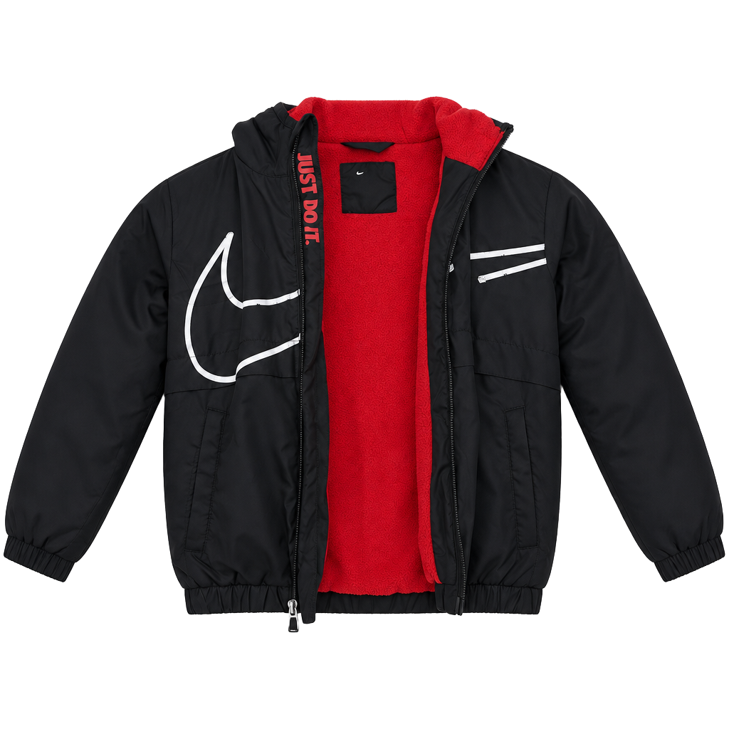 Nike Windbreaker Jacket Size 3T Black Red Toddler 1