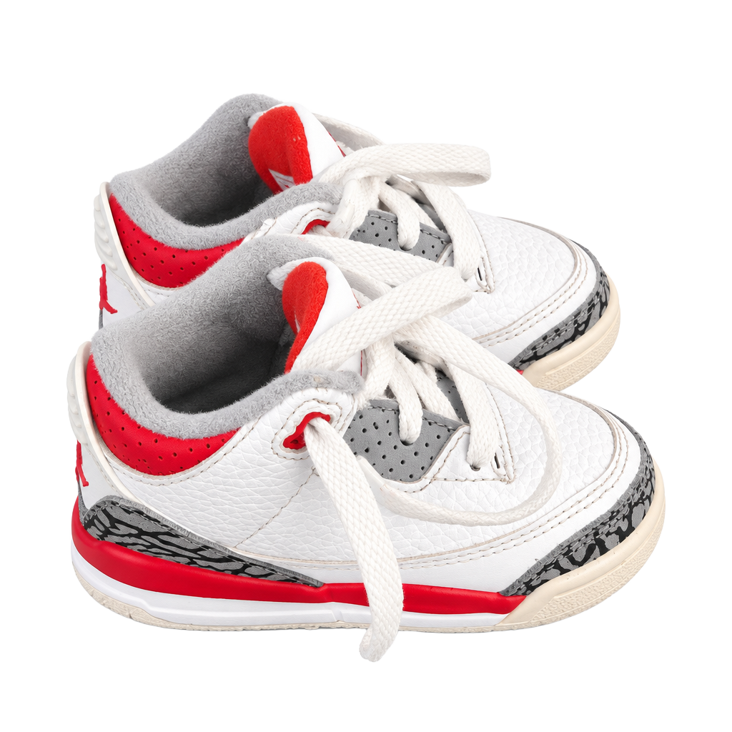 Nike Jordan 3 Retro Size 4C Cardinal White Red Sneakers 1