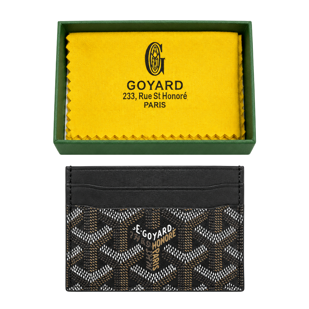 Goyard Saint Sulpice Card Holder Black Coated Canvas 1