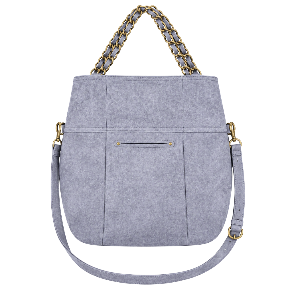 B. Makowsky Leather Crossbody Fold Over Shoulder Bag purse Blue-Grey 1