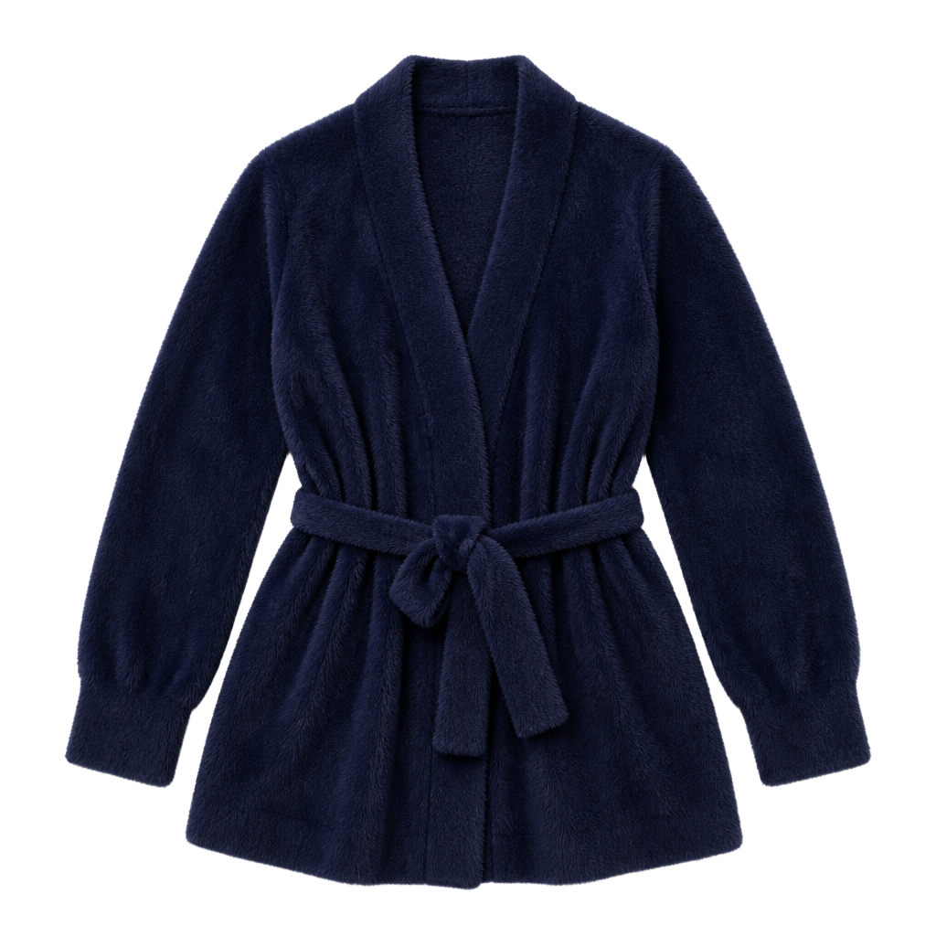 Savage X Fenty Fluffy Robe Blue Plush Fuzzy Lounge Cardigan 1