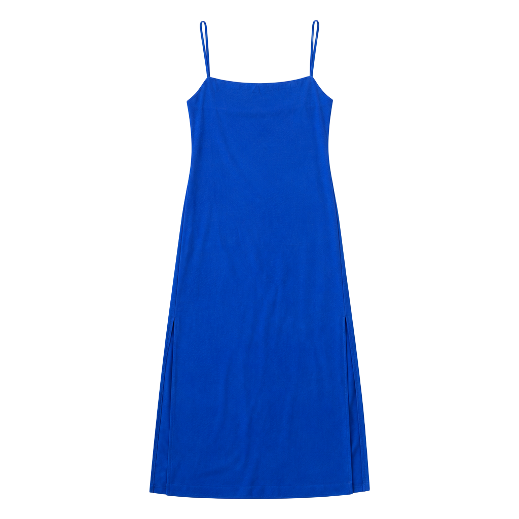 Mango Royal Blue “Satin Like” Midi Slip Dress Size XS 1