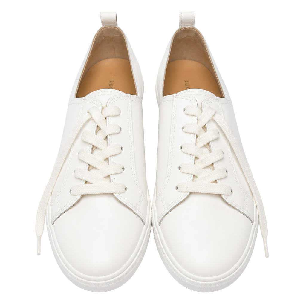Lucky Brand Dansbey White Leather Lace-Up Casual Sneakers 1