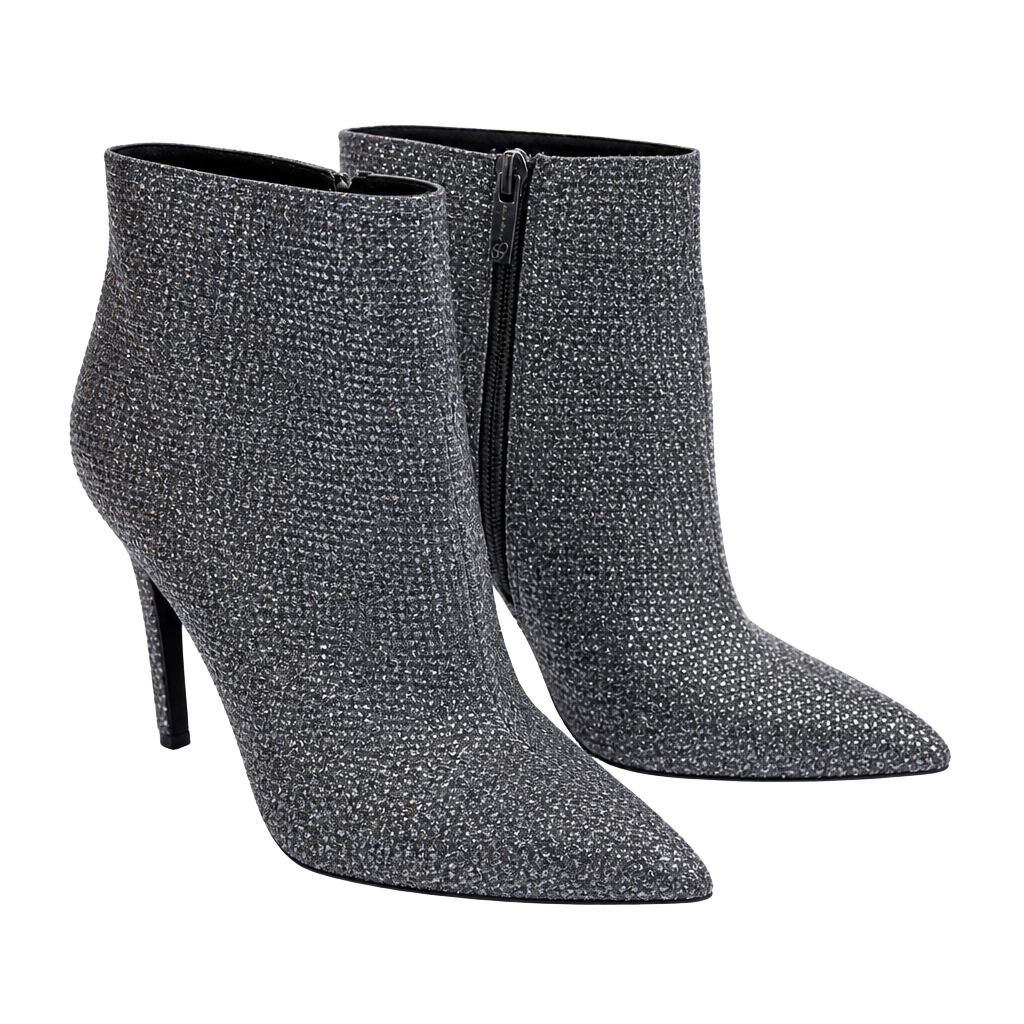 Jessica Simpson Pelina 3 Sparkly Rhinestone Stiletto Heel Ankle Boots Size 8 1