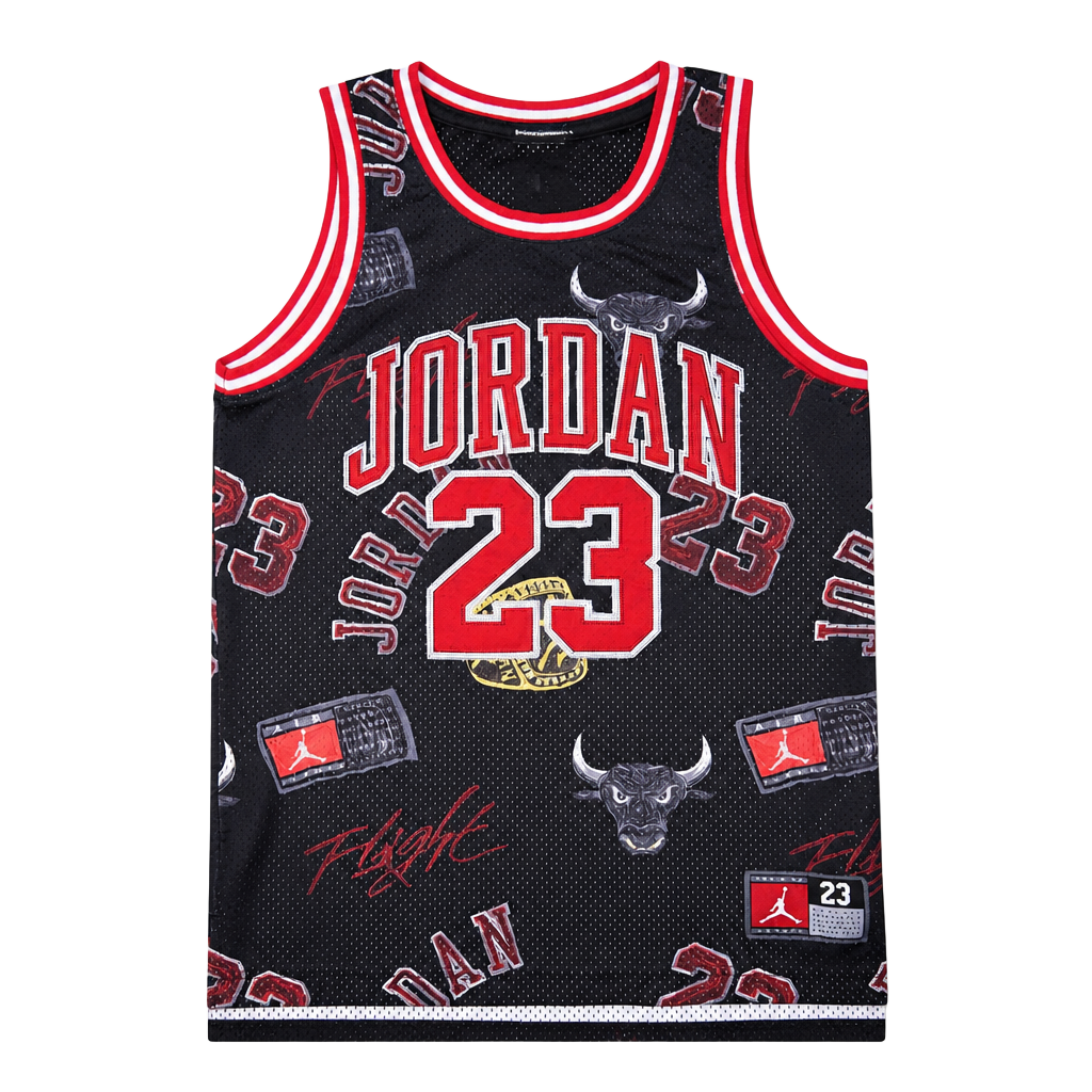 Jordan Kids Grade School JDN 23 AOP Tank Jersey Size M Black Red 1