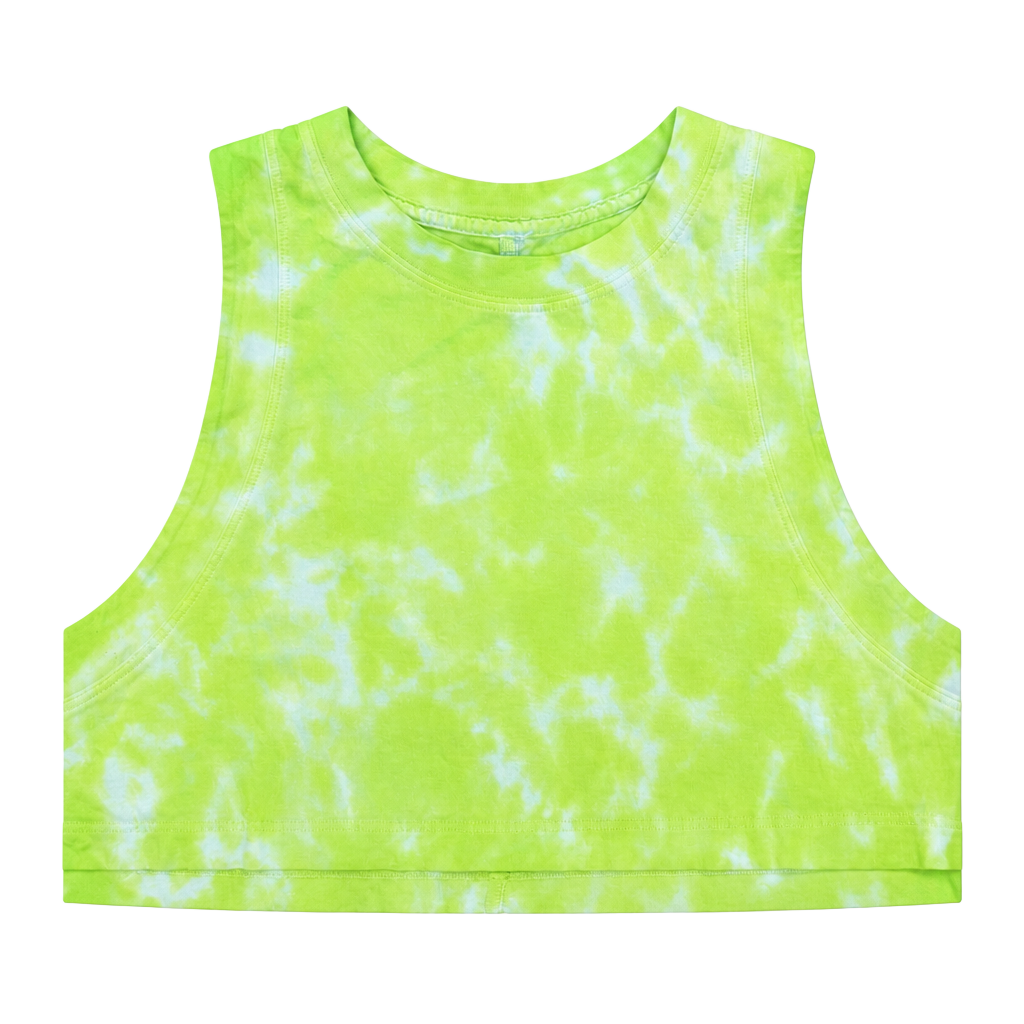 Lululemon All Yours Crop Tank Top Tie Dye Neon Green 1