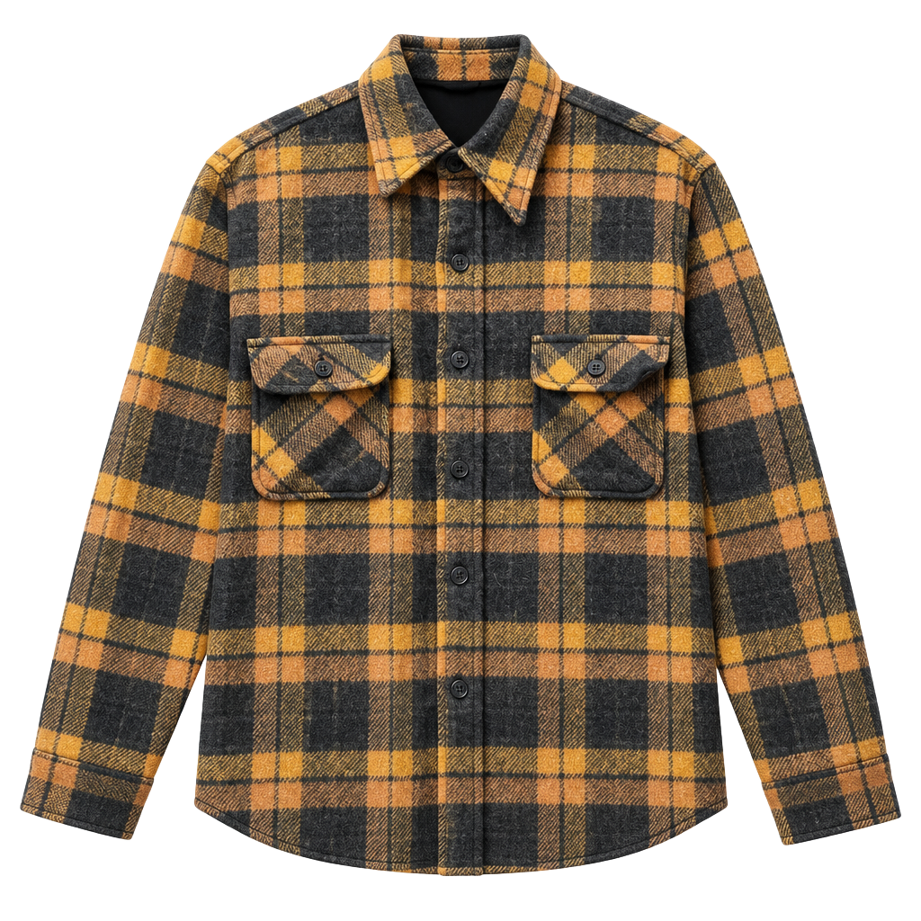 True Vintage 60s 70s Montgomery Ward Plaid Wool Flannel Jacket Shirt Size Large 1