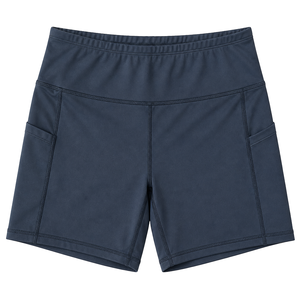 Sports Wear Black High Waist Athletic Shorts with Side Pockets Size L 1
