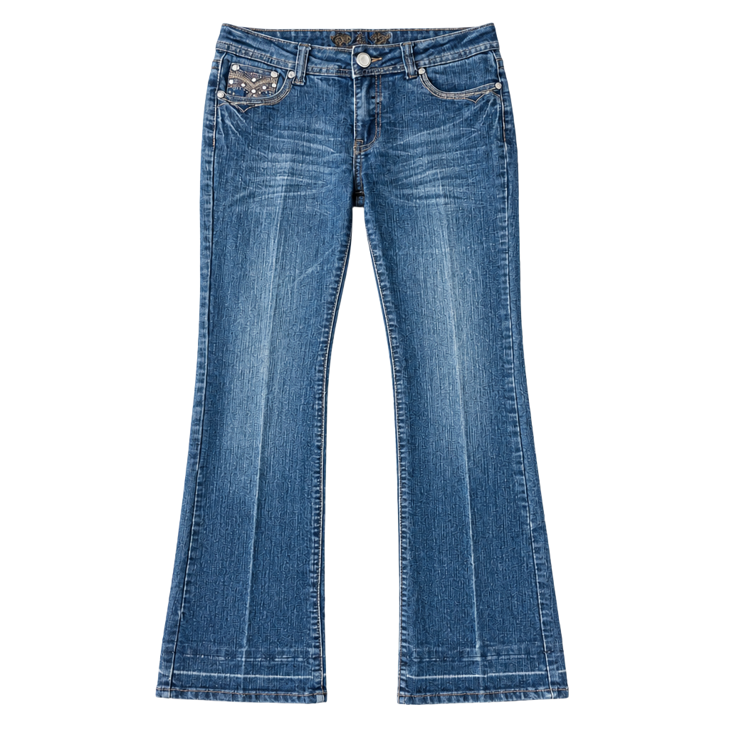 Jz Premium Rhinestone Embellished Bootcut Jeans Size 8 1