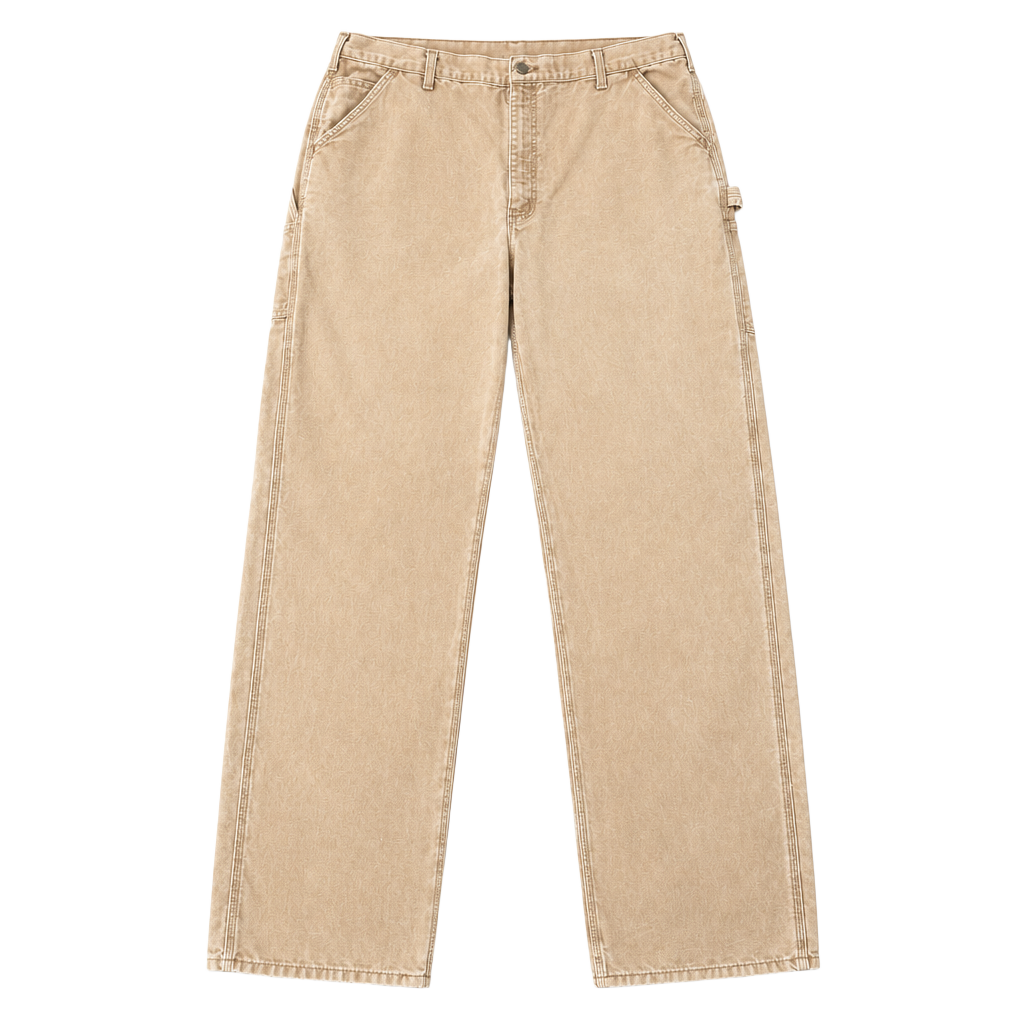 Vintage Carhartt Canvas Carpenter Work Worn Pants Brown Distressed 42x36 1