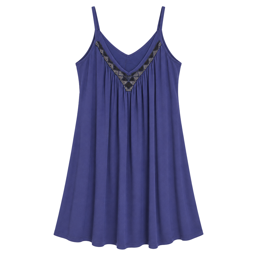Express Beaded Neck Cami Dress Size M Purple 1