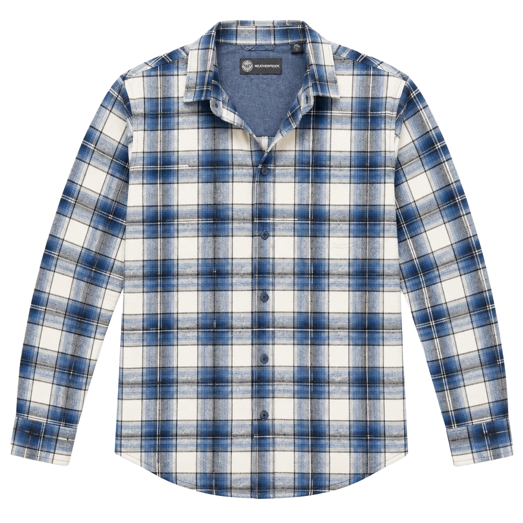 Weatherproof Mens Flannel Shirt Size M Blue Plaid 1