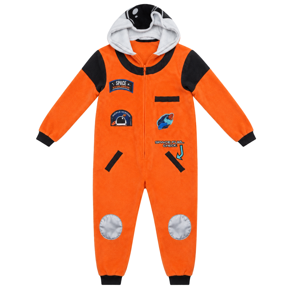 Cat & Jack Astronaut Fleece Onesie Size L (12/14) Orange Space 1
