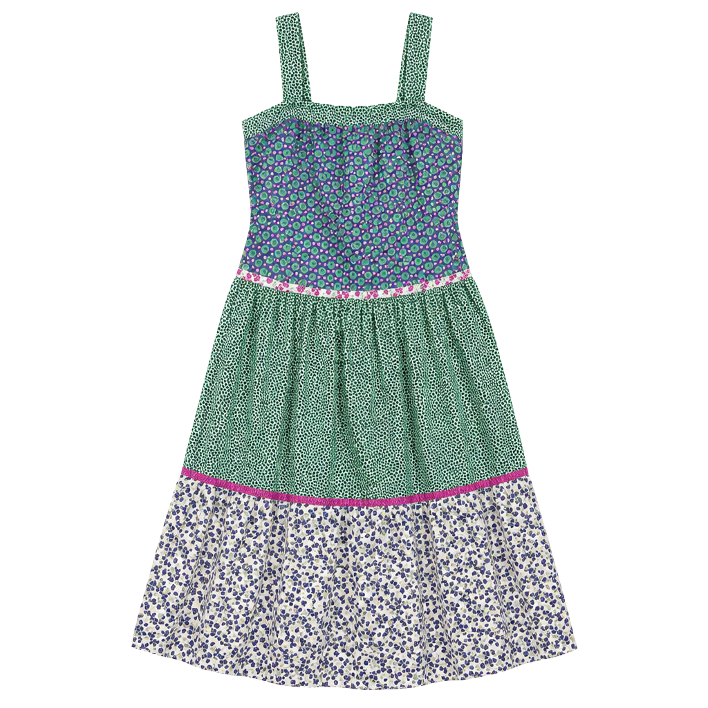 Gap Halter Maxi Dress Size L Green Floral Tiered 1
