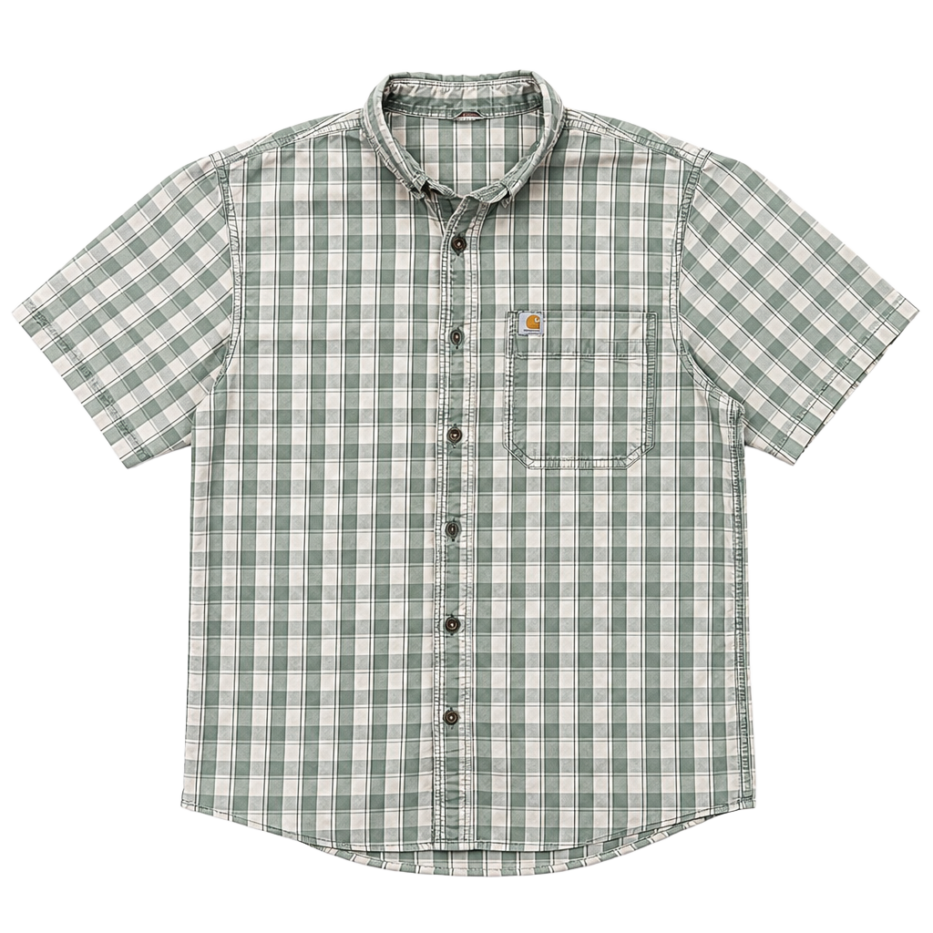 Carhartt Men's Casual Dress Shirt Large Relaxed Fit Double Pocket 1
