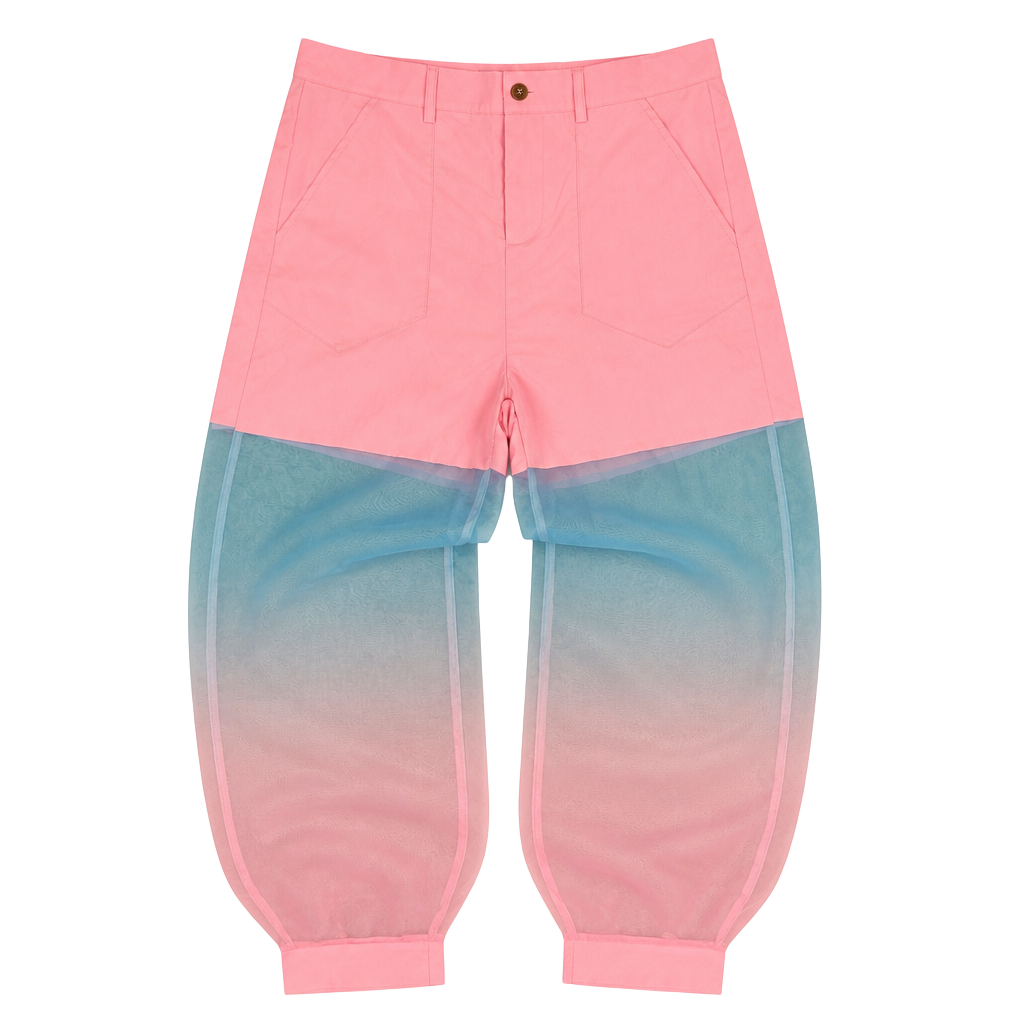 Men's Pants Mesh Patchwork Tie Dye Transparent Trousers Men Streetwear Fashion Casual Pants 1