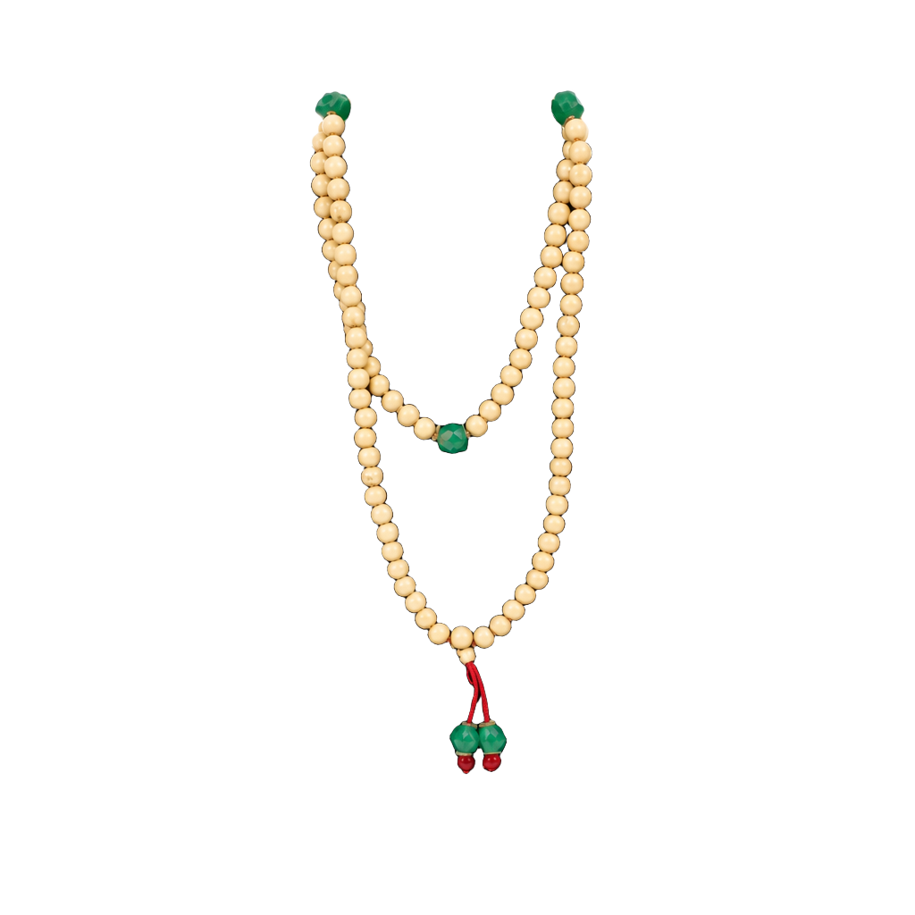 Bodhi Seed Mala Prayer Beads Necklace with Turquoise Accents 1
