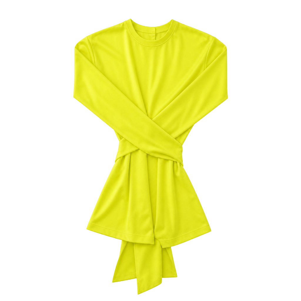 Sies Marjan S/S 2017 Neon Yellow Satin Nik Wrap Top 1