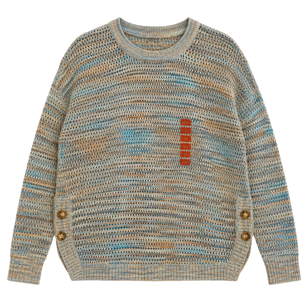 John Paul Richard Women's Multicolored Open Knit Space Dye Pullover Sweater XXL NWT 1