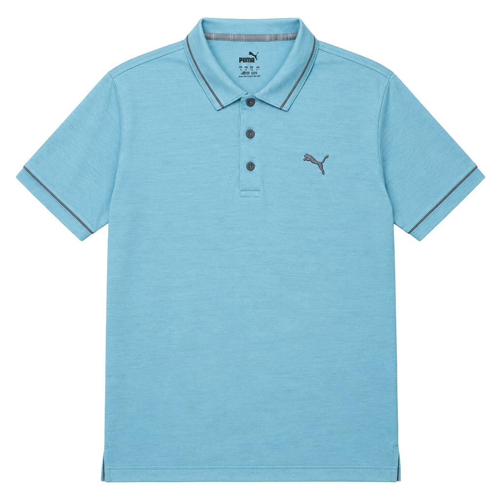 Puma Golf Polo Size L Blue Short Sleeve Athletic Shirt 1
