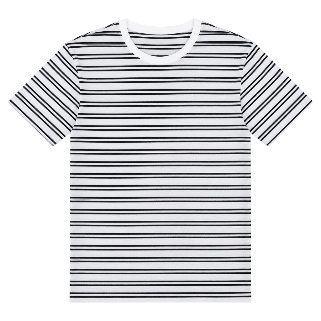 Zara Essentials Striped Relaxed Fit T-Shirt Size L Black White Short Sleeve 1