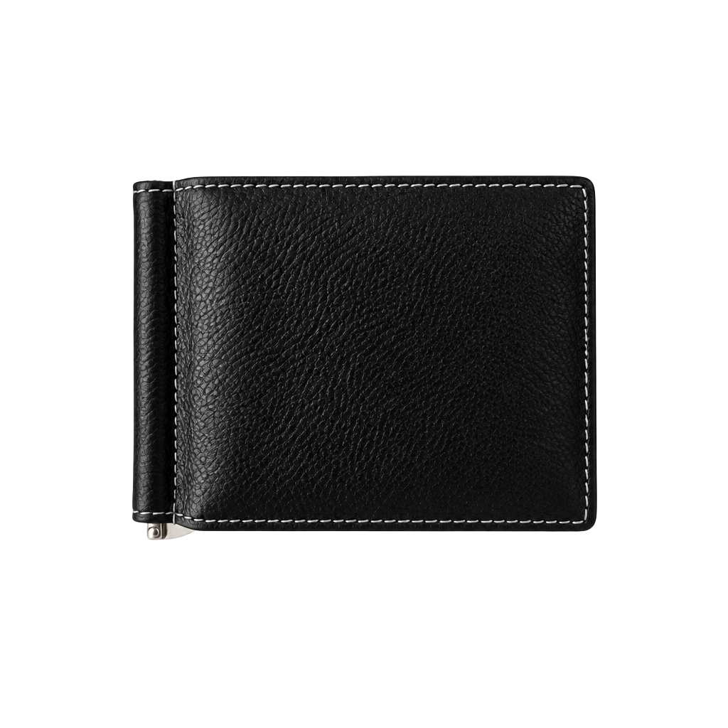Neiman Marcus Leather Money Clip Wallet Black
#682 1