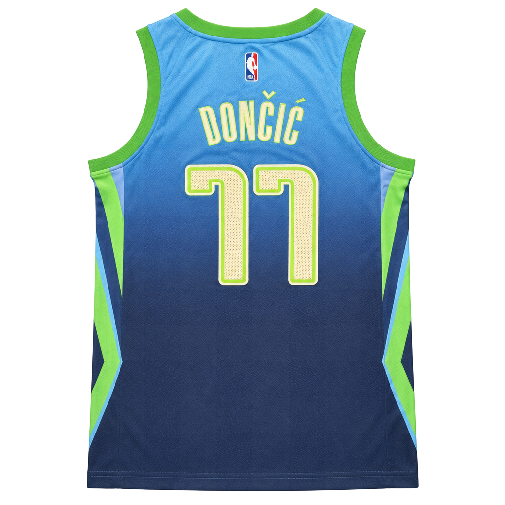 Nike Luka Doncic Dallas Mavericks City Edition Jersey Size 44 Blue 1