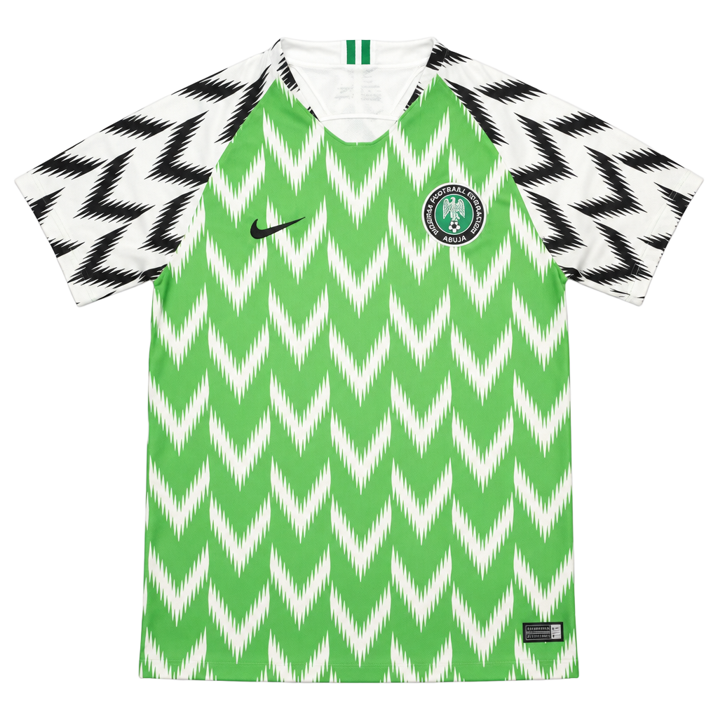 Nike Nigeria 2018 Home Soccer Jersey Medium Green White 1