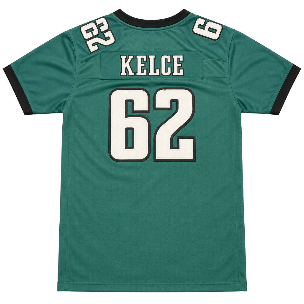 Philadelphia Eagles Jason Kelce #62 Jersey Size L Green 1