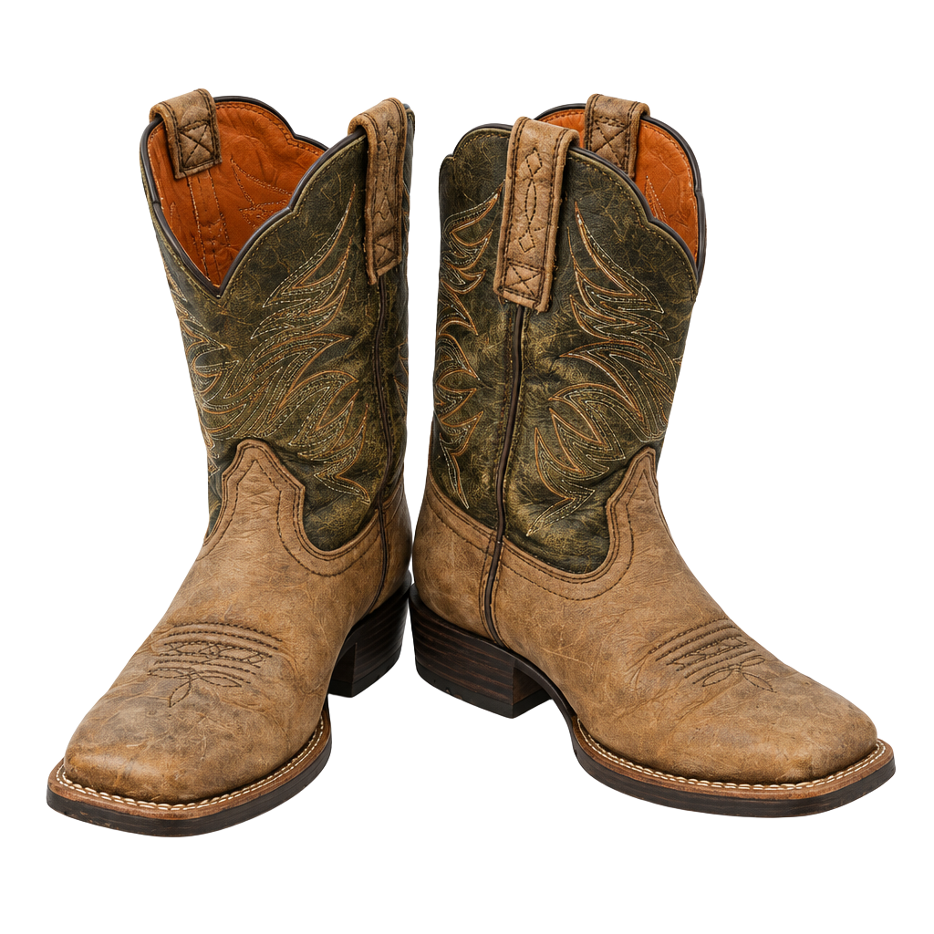 Ariat Boots Brown Leather Square Toe boys 1