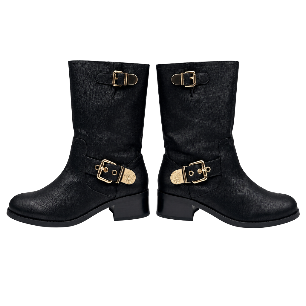 Vince Camuto Winchell Moto Boots Size 6.5M Black Leather 1