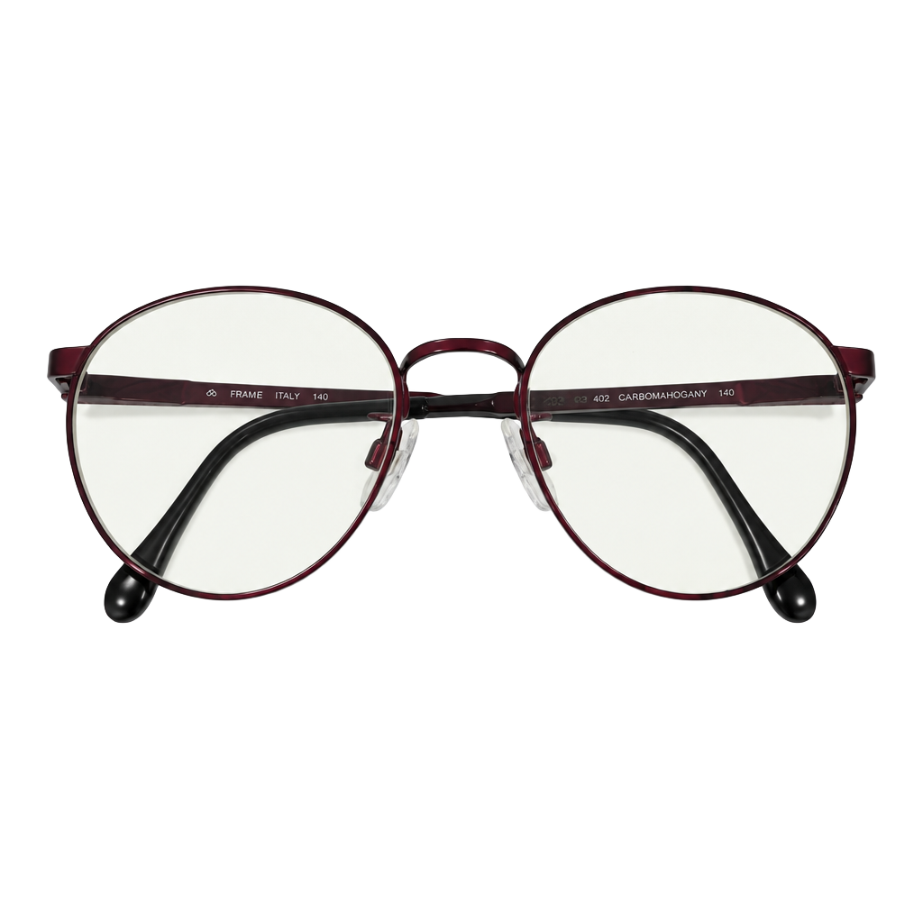 Luxottica 402 Size 51/19 Carbomahogany Round Eyeglass Frames Italy 1