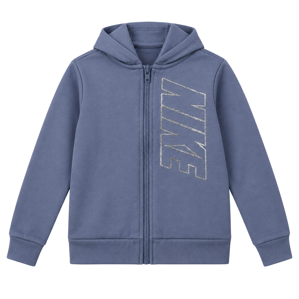 Nike Dri-FIT Full-Zip Hoodie Size 6/M Purple Glitter Logo 1