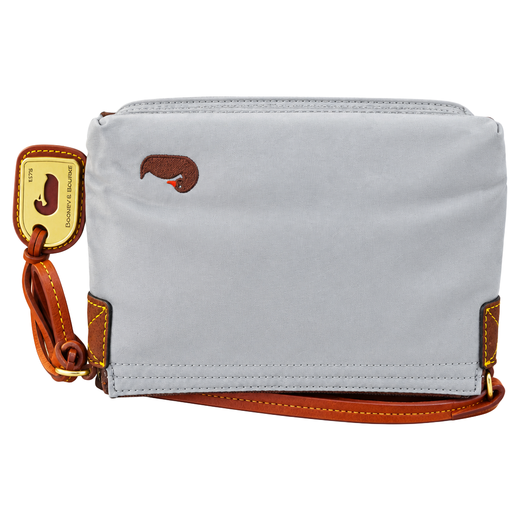 Dooney & Bourke Nylon Pouchette Gray Embroidered Duck Bag 1