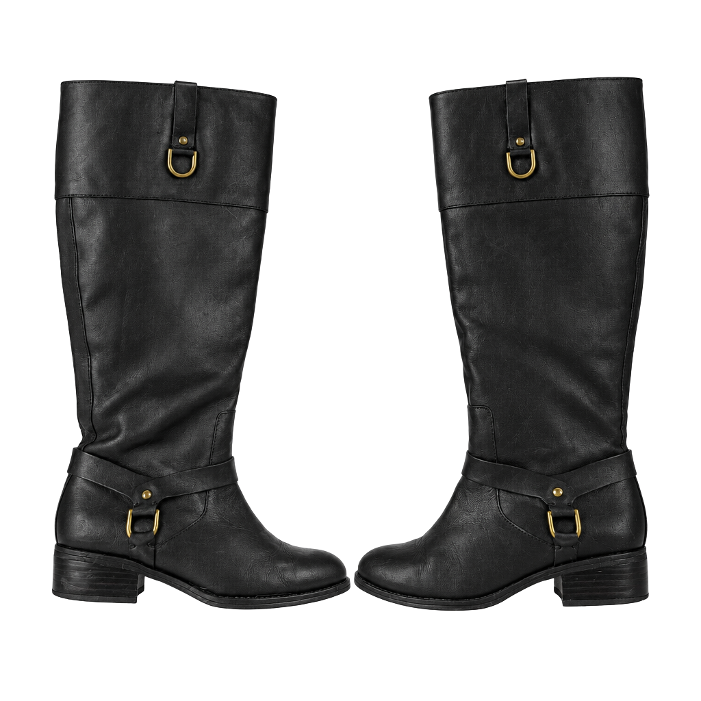 Lauren Ralph Lauren Mesa Black Leather Riding Boots 1