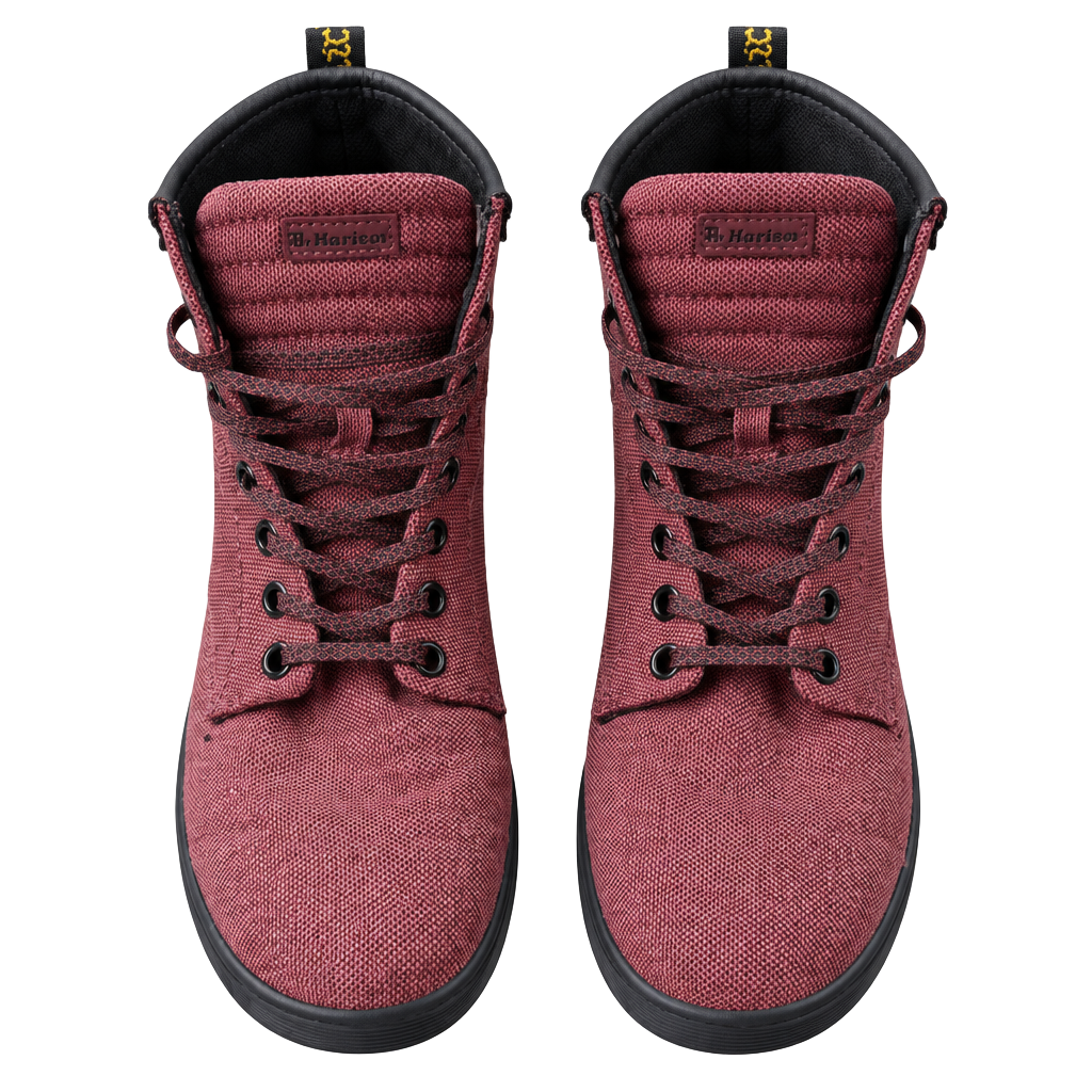 Dr. Martens Maelly Cherry Red Canvas Boots 1