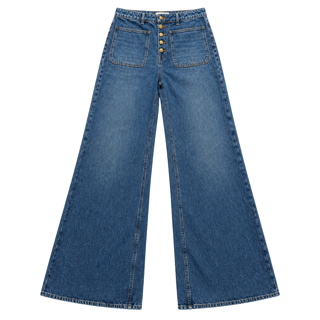 Ulla Johnson The Lou Wide Leg Jeans Button Fly High Rise Denim Women's Size 29 1